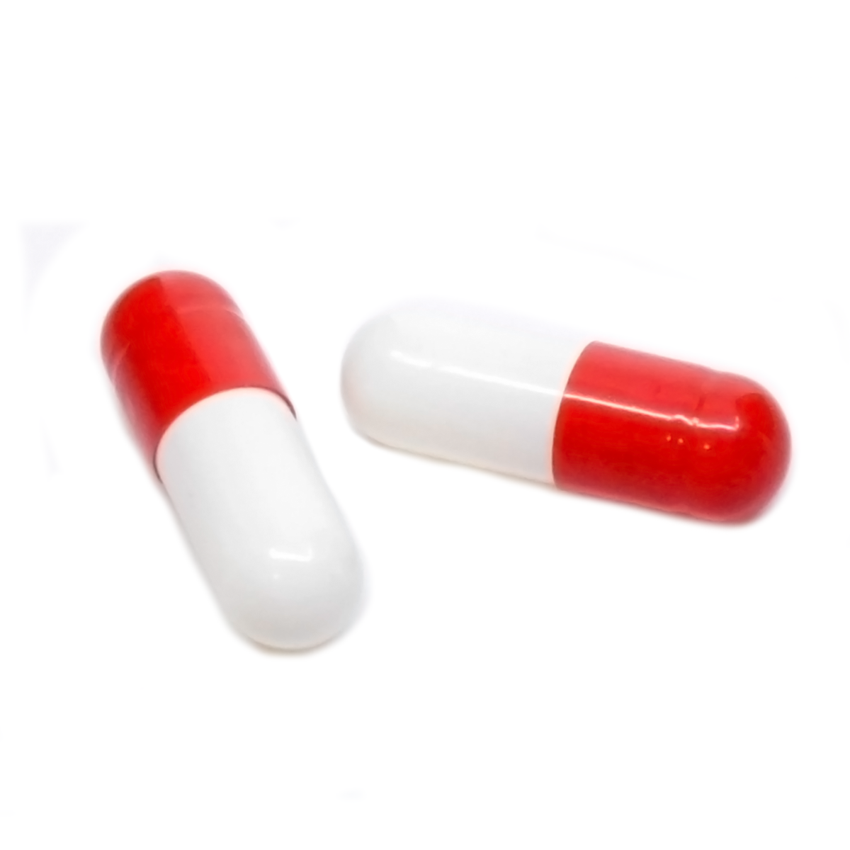 Gelatin Capsules, Size #0 (Red/White)