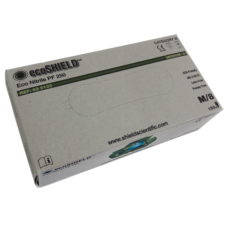 ecoSHIELD ECo Nitrile PF 250, Green, Pack of 150 gloves