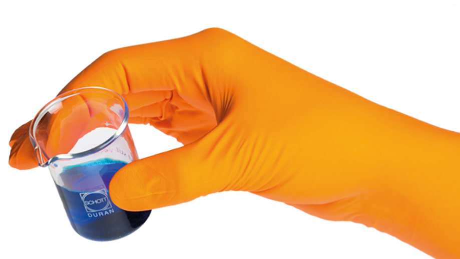 SHIELDskin Orange Nitrile 300, 300mm length cuff, Pack of 50 gloves